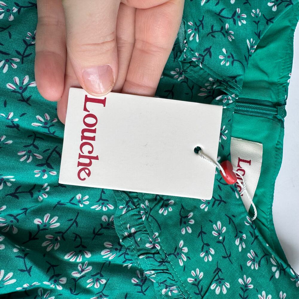 Louche Myfawny Green Ditsy Print Mini Dress - UK 16 - Picture 4 of 10